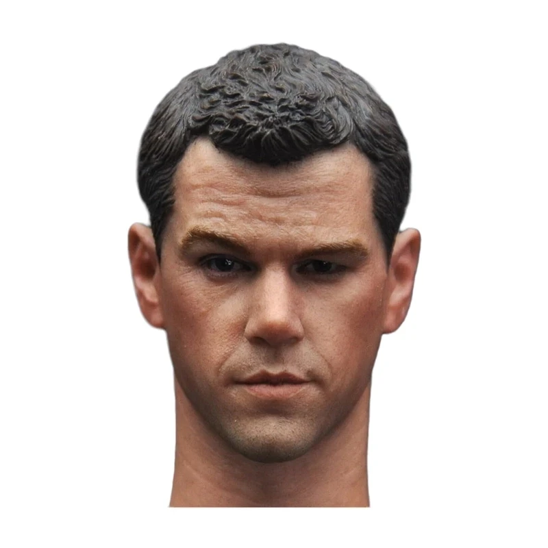

Custom 1/6 Male Matt Damon Head Sculpt Model Dark Colored Skin For HT Body