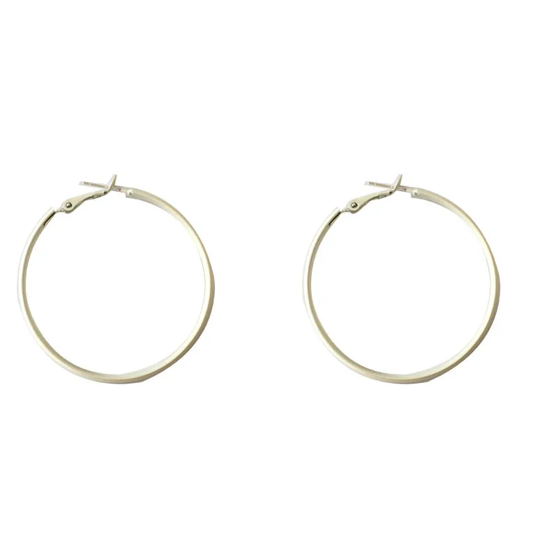 

S925 pin ins Europe and America 2021 trendy beige fashion earrings net red personality simple temperament earrings female