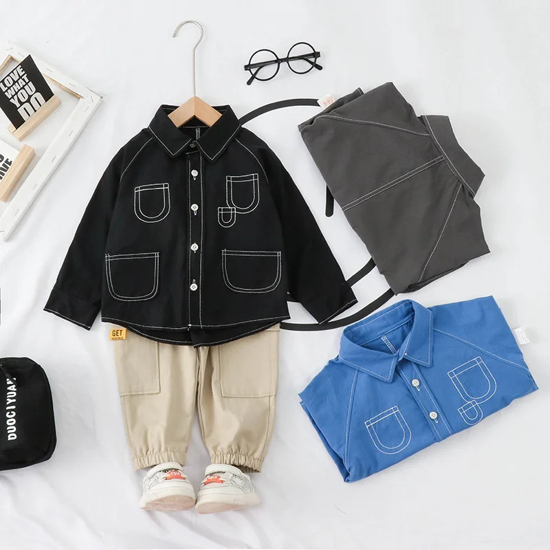 Комплект одежды для мальчиков на весну и осень Детский Повседневный плотный