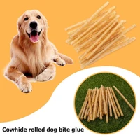 20pcs dogs snacks molar sticks cowhide roll cleaning teeth removal of scales and plaque safety toys for pets 12 5 cm long