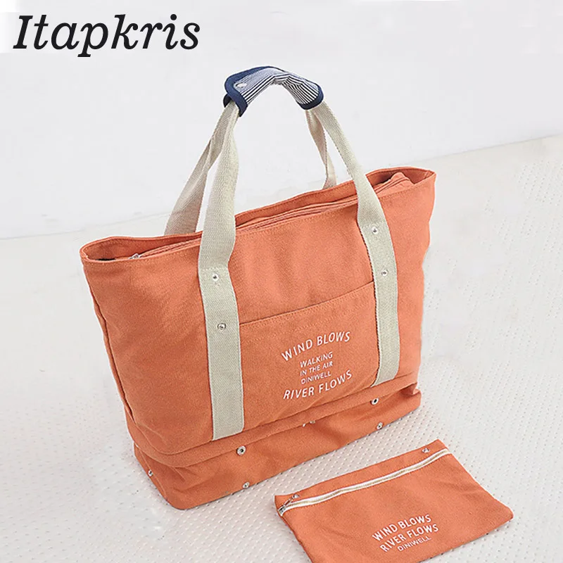 

Itapkris Women Folding Travel Bags Portable Handing Luggage Duffle Business Organizer Cloths Beach Handbag Carrying Shoulder Bag