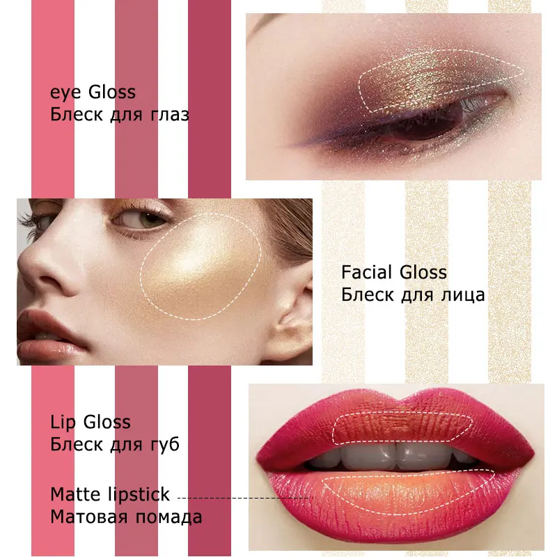 MIXDAIR 8087 Водонепроницаемый Матовая жидкая губная помада 6 шт./компл. матовый блеск