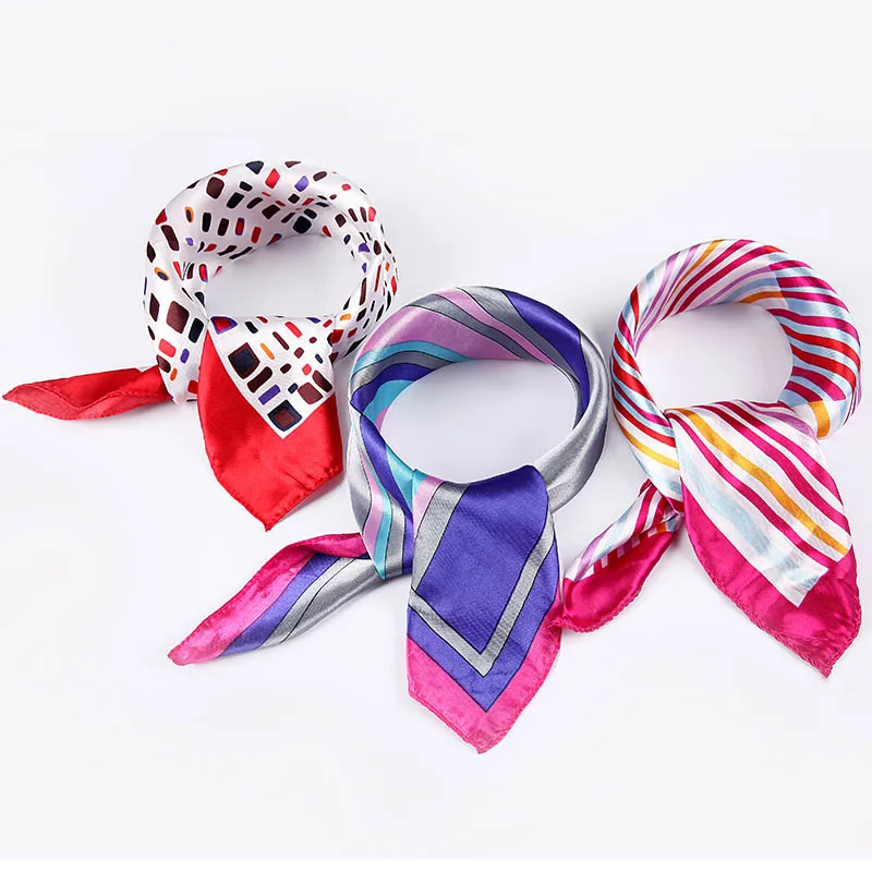 Женский шёлковый шарф демисезонный квадратный шейный платок 50 х50 см| |