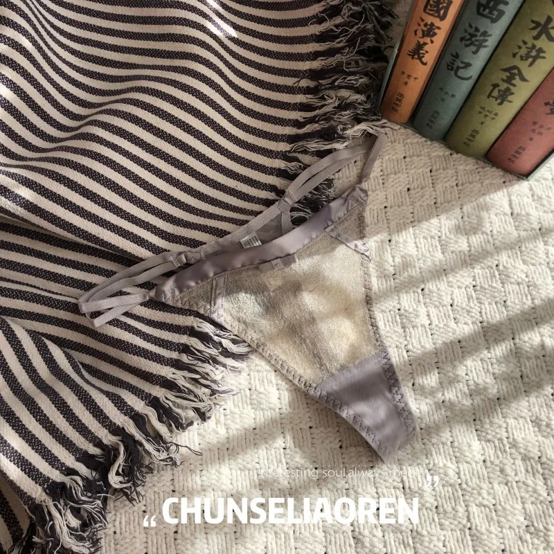 Суперсексуальные T-образные трусики с заниженной талией женские прозрачные