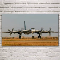 cool bomber tu 95 ms aircraft taking off fabric posters on the wall picture home art living room decoration kp385
