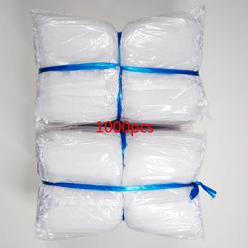 

100pcs/lot White Drawstring Organza Bags 7x9 9x12 10x15 13x18 15x20cm Wedding Birthday Party Jewelry Gift Packaging Bags Pouches