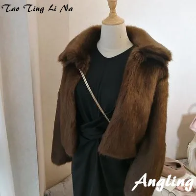 Top brand Style 2020 New High-end Fashion Women Faux Fur Coat S27  high quality