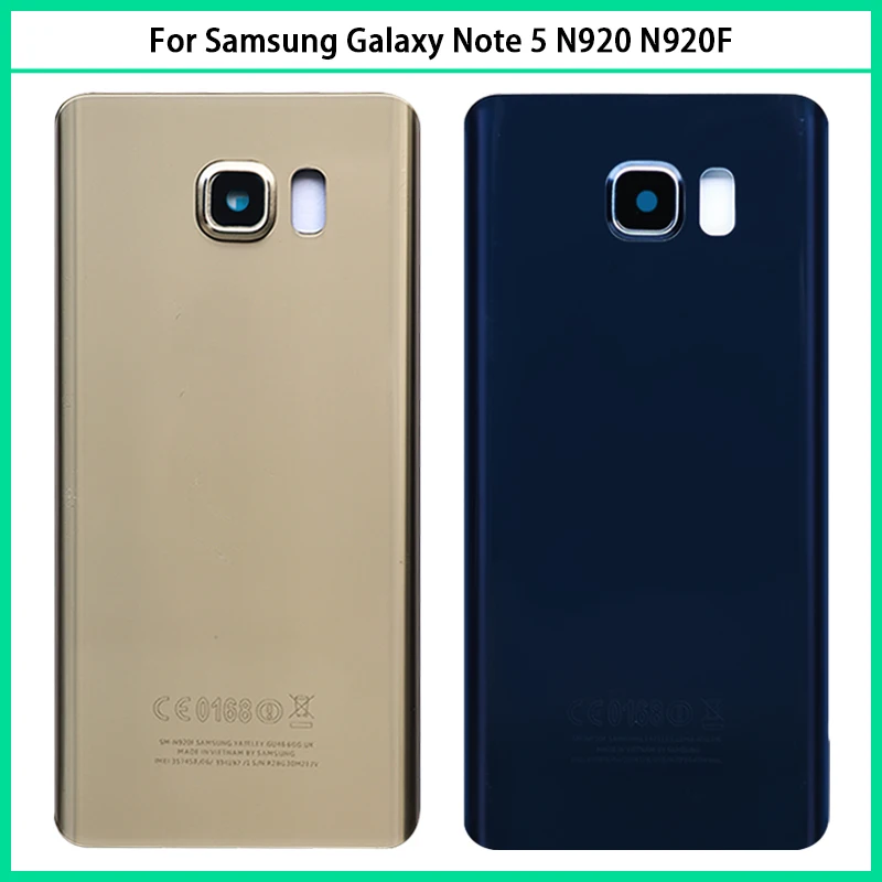 Новинка для Samsung Galaxy Note 5 N920 N920F Задняя крышка батареи задняя дверь Note5 3D стеклянная