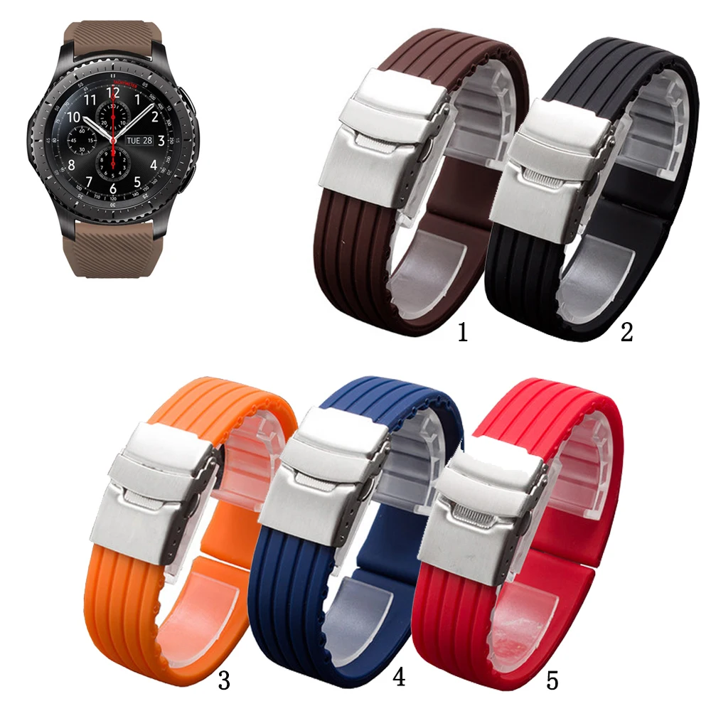 Ремешок силиконовый для Samsung Gear S3 Frontier Classic сменный Браслет наручных часов 20 мм 22 45