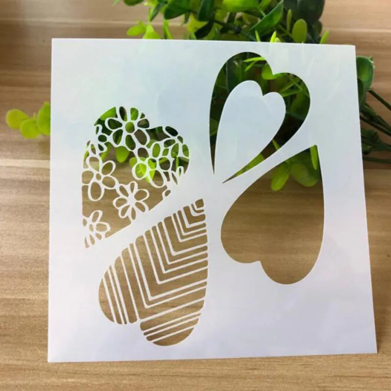 4 шт./компл. трафарет сердце пуля журнал рисунок шаблоны для скрапбукинга фото