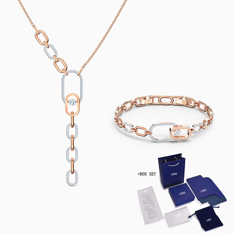 

2020 Fashion SWA New SPARKLING DANCE Beiji Rose Gold Vibrant Crystal Oval Buckle Decoration Female Romantic Luxury Birthday Gift