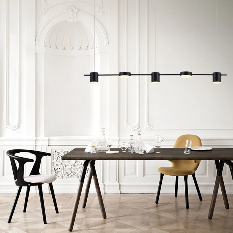 

Post-modern Golden/Black LED pendant lights luxury living room long hanging lamp Nordic restaurant bedroom home deco fixtures