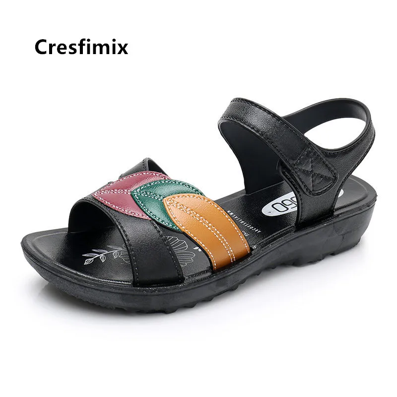 Женские шлепанцы Cresfimix из искусственной кожи модные сандалии с резиновой