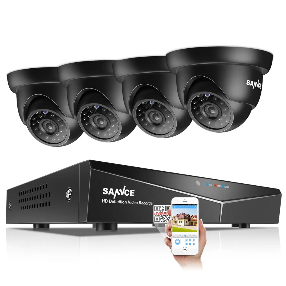 Система видеонаблюдения SANNCE 4 канала 5 в 1 TVI HDMI DVR 0 МП инфракрасная