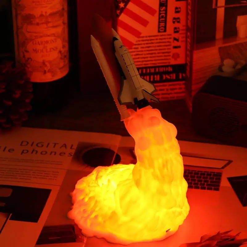 

3D Print Space Shuttle Lamp Rechargeable Night Light For Space Lovers Moon Lamp As Room Decoration LED Rocket Decor Light Lamp