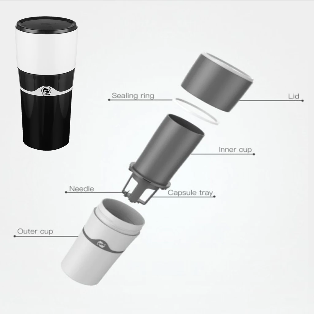 

Portable Drip Coffee Maker Travel Mug Mini Espresso Maker Home Office Small