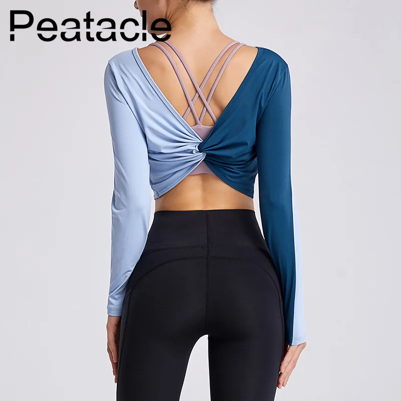 Женская Спортивная футболка Peatacle свободная дышащая майка с длинным рукавом для