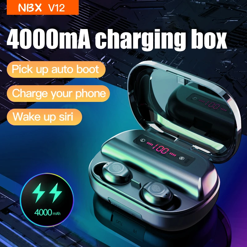 Беспроводные Bluetooth наушники NBX V12 5 0 TWS стереогарнитура спортивная