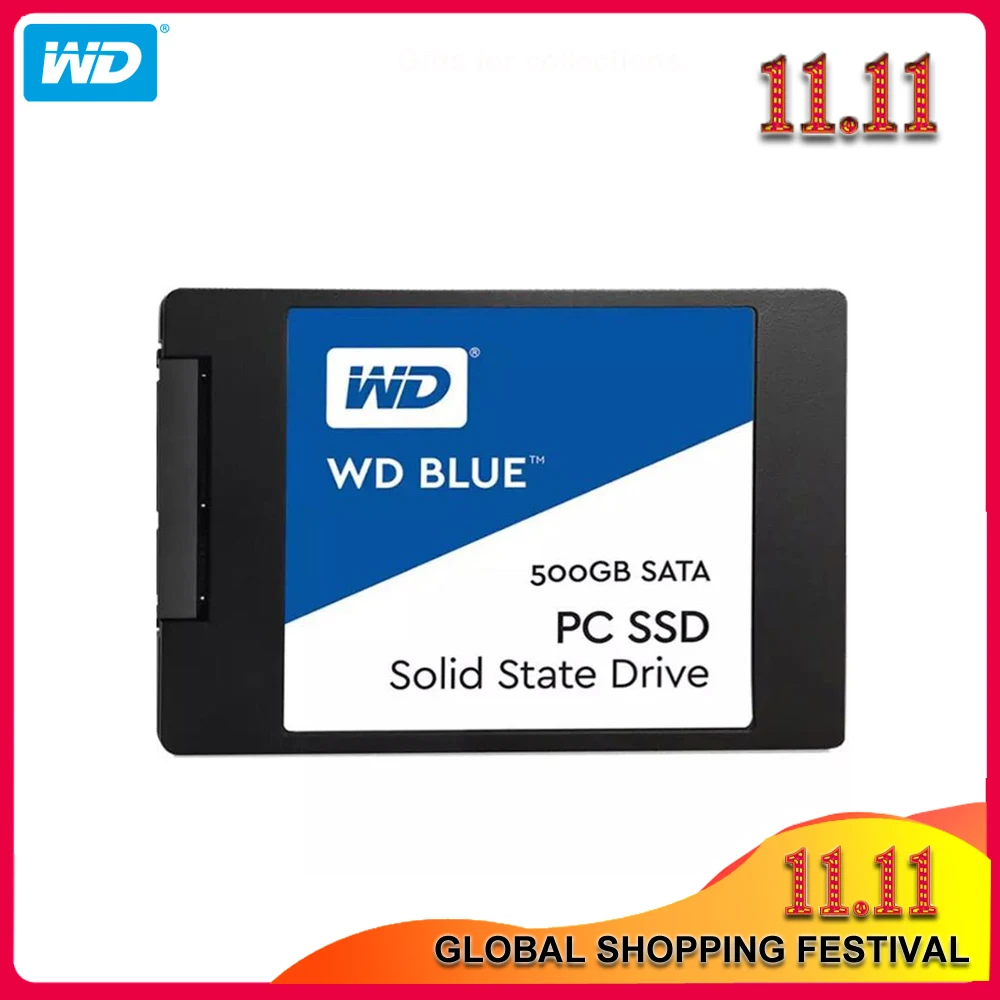 100% Оригинальный Western Digital синий SSD 250 ГБ 500 SATA 3 2 5 дюйма Внутренний твердотельный
