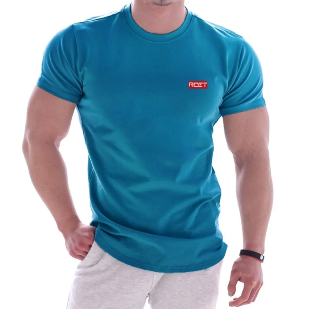 Хорошее качество новый стиль футболки для фитнеса Повседневная мода круглый