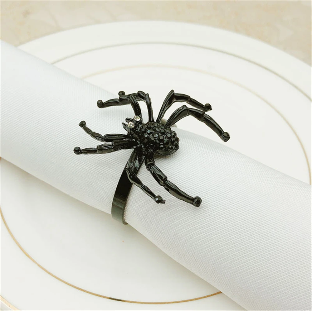 12 шт./кольцо для салфеток в виде паука на Хэллоуин украшение стола аксессуары