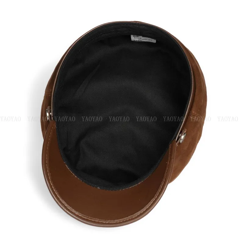 Корейские модные замшевые шапки унисекс из натуральной кожи для мужчин и женщин