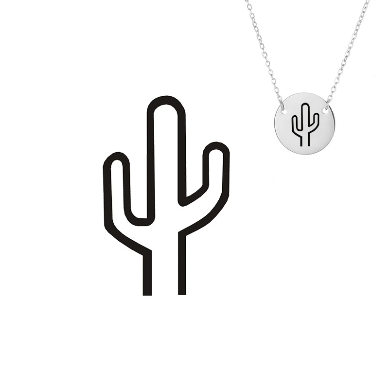 Ожерелье из нержавеющей стали 316L круглый лист цветок растение розовое золото