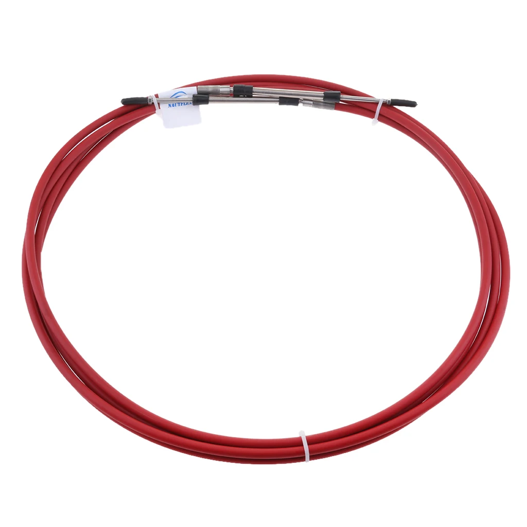 

2pcs Red Control Cablel - M5-6g Thread - Boat Inboard Engine Control Lever 8 FT