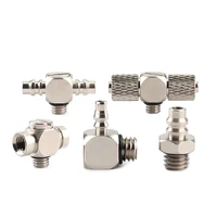 5pcs 3mm 4mm 5mm 6mm m3 m4 m5 m6 brass straight elbow tee tube hose barb mini air pneumatic pipe fitting quick connector