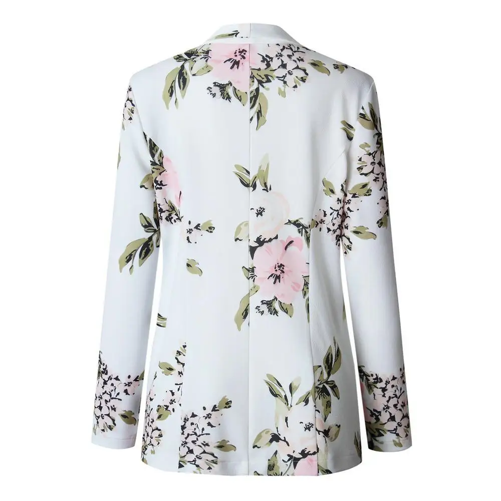 

Fashion Women Long SLeeve Slim Floral Blazer Elegant Party Club Formal OL vintage veste femme business Top Ladies Streetwear