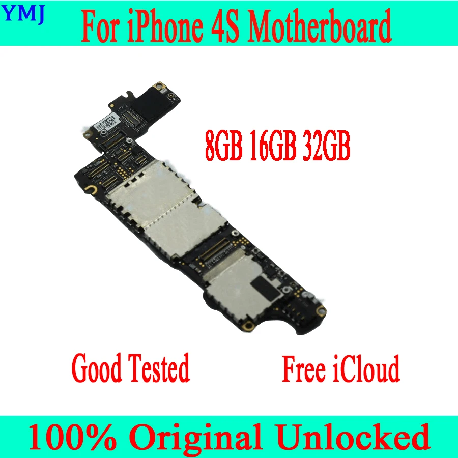8 ГБ 16 ГБ 32 ГБ для iphone 4S материнская плата с полным чипом, оригинальная разблокированная материнская плата для iphone 4S с системой IOS