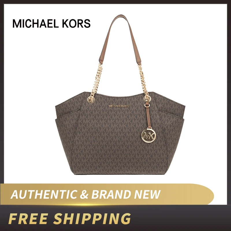 Authentic Original &amp Brand new Michael Kors Women's Bag Jet Set Travel Large Chain Shoulder Leather Tote Womens' pouch35T5GTVT3L|Сумки