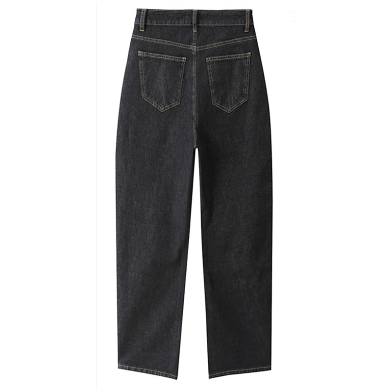 Женские джинсы бойфренды размера плюс мягкие повседневные Черные Новое