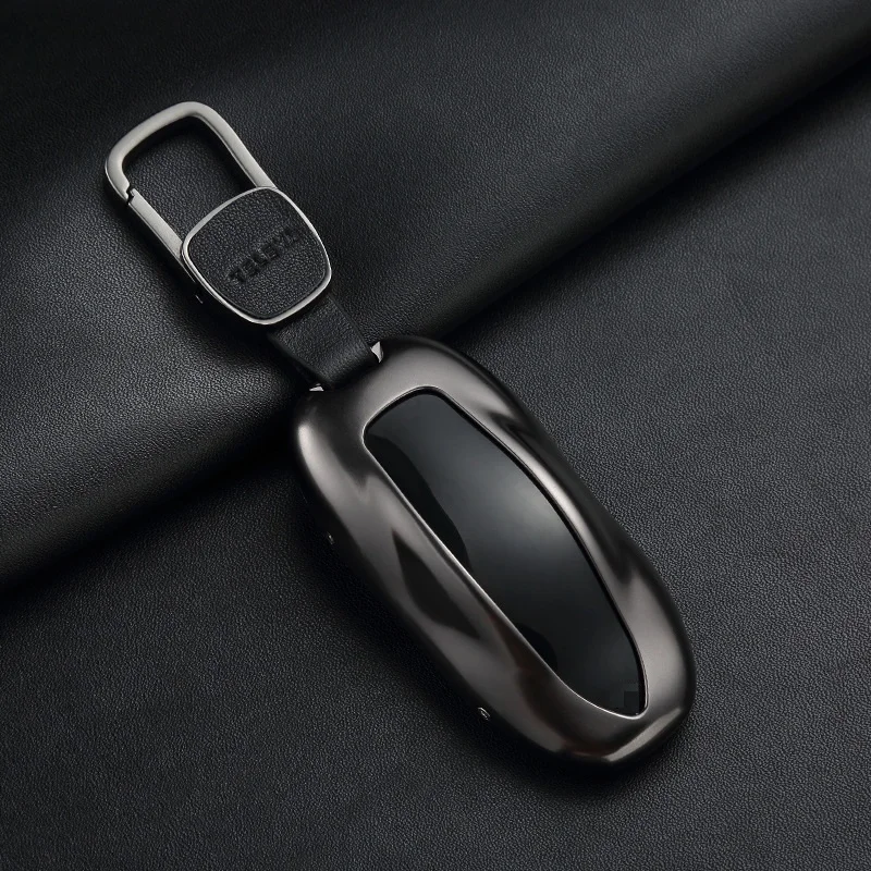 

1Pcs Car Key Case Cover with Belt Aluminum Alloy Key Shell Storage Bag Protector for Tesla Model S Model 3 Model X