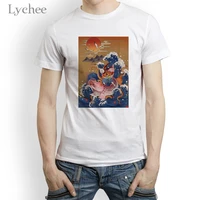 lychee harajuku ukiyoe print mens t shirt short sleeve o neck male tops tee summer casual t shirts fashion punk tshirt