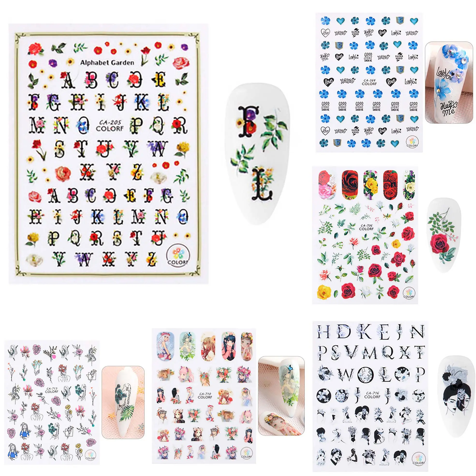 

Women Decals Wavy Flower Pattern DIY Manicure Tool Nail Art Decoration Leaves Nail Sticker Slider