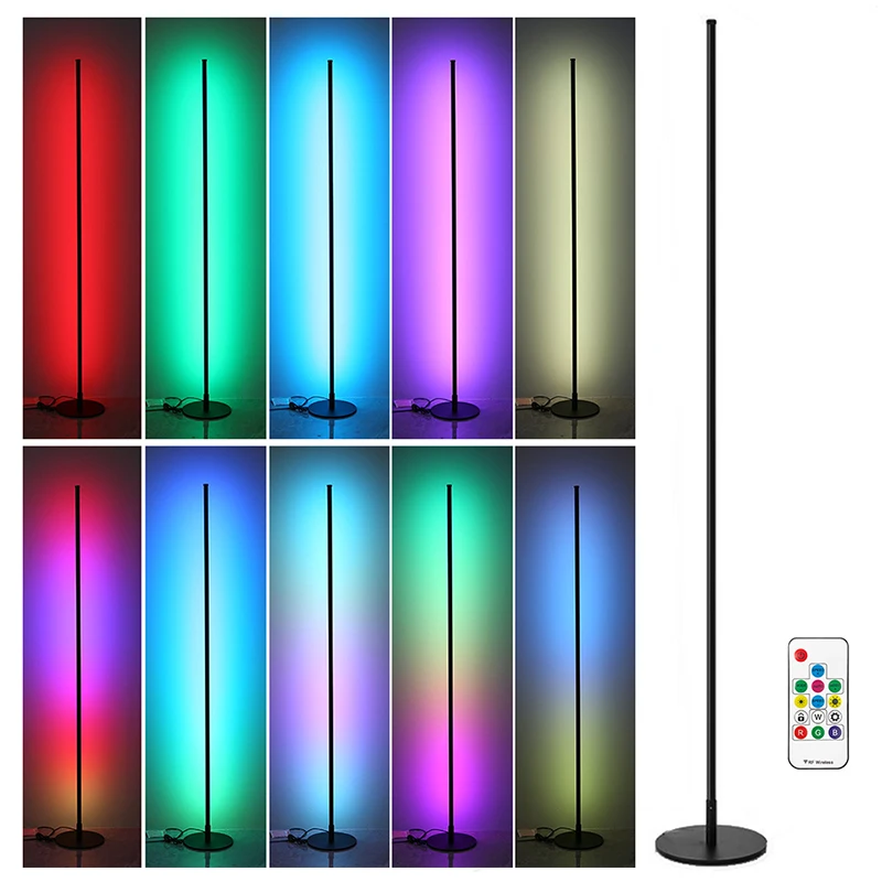 

1.2M Modern LED Corner Lamp RGB Colorful Floor Light Remote Control Multi-Modes Club Atmosphere Lighting Standing Lamp