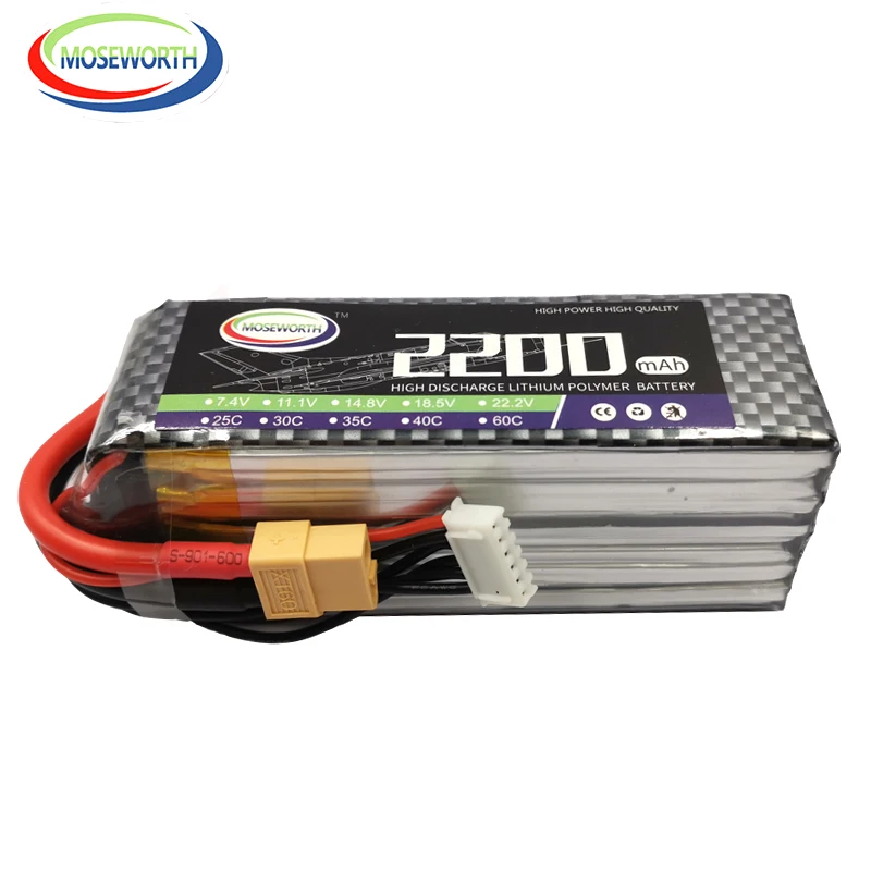 Графеновый 6S RC LiPo аккумулятор 22 2 в 2200 мАч 60C для радиоуправляемых самолетов