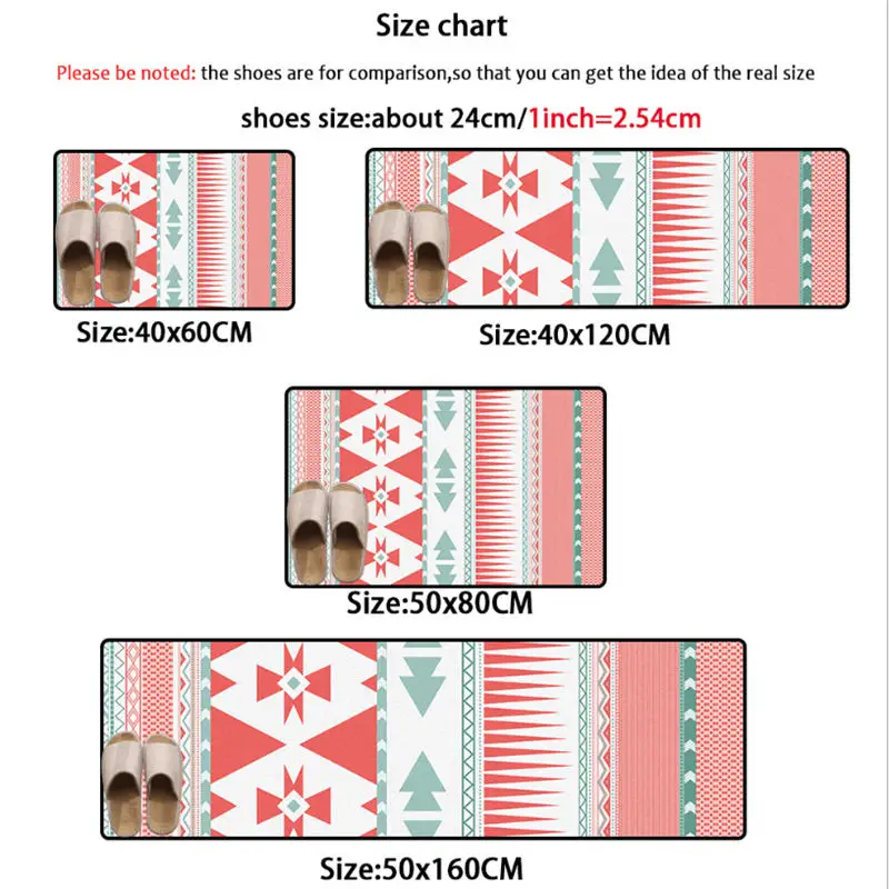 Розовый ковер с мультяшным геометрическим рисунком кухонные коврики домашний