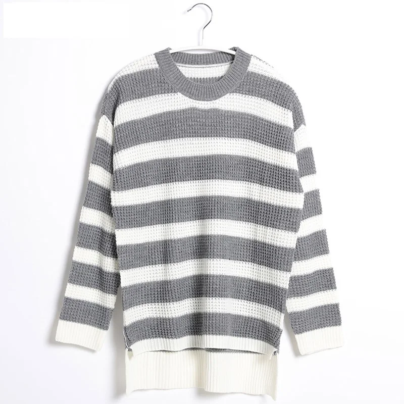 

Long Knitted Sweater Pullover Women 2020 Spring Plus Size Jumpers Oversized Striped Sweater Shirt Knitwear Pullover Female Tops