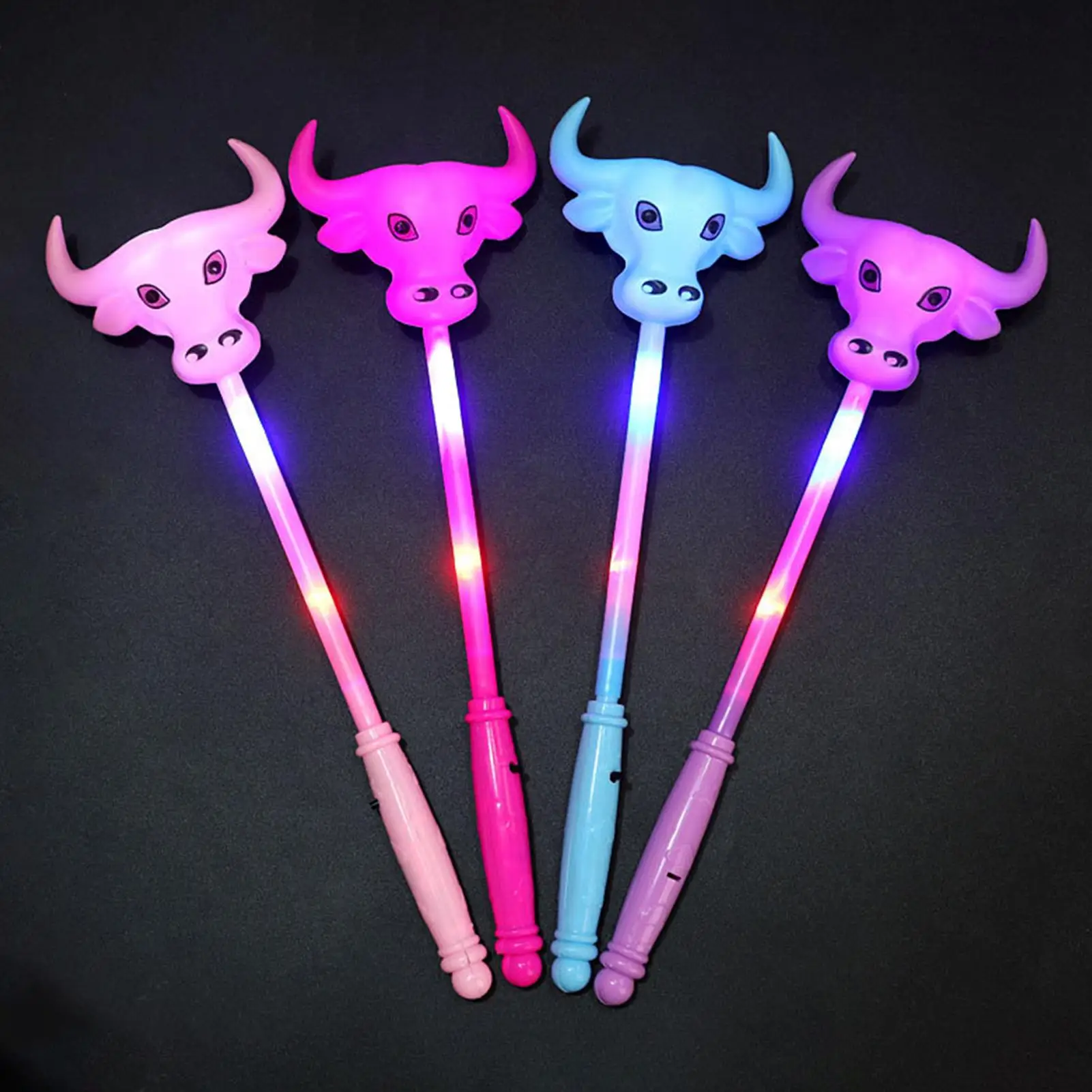 

Cartoon Cow Head Flashing Glow Stick Wand Christmas New Year Party Props Kid Toy