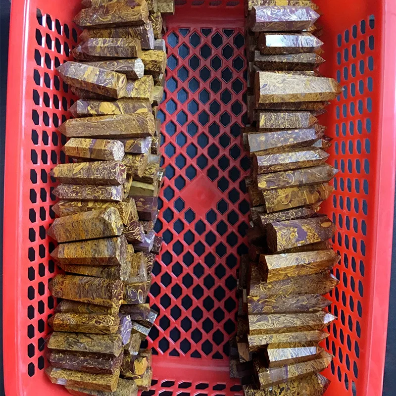 

Natural Beautifu Gold Jade Column Crystal Cecoration Quartz Hexagon Chakra Home Office for Fengshui Healing Energy Reiki