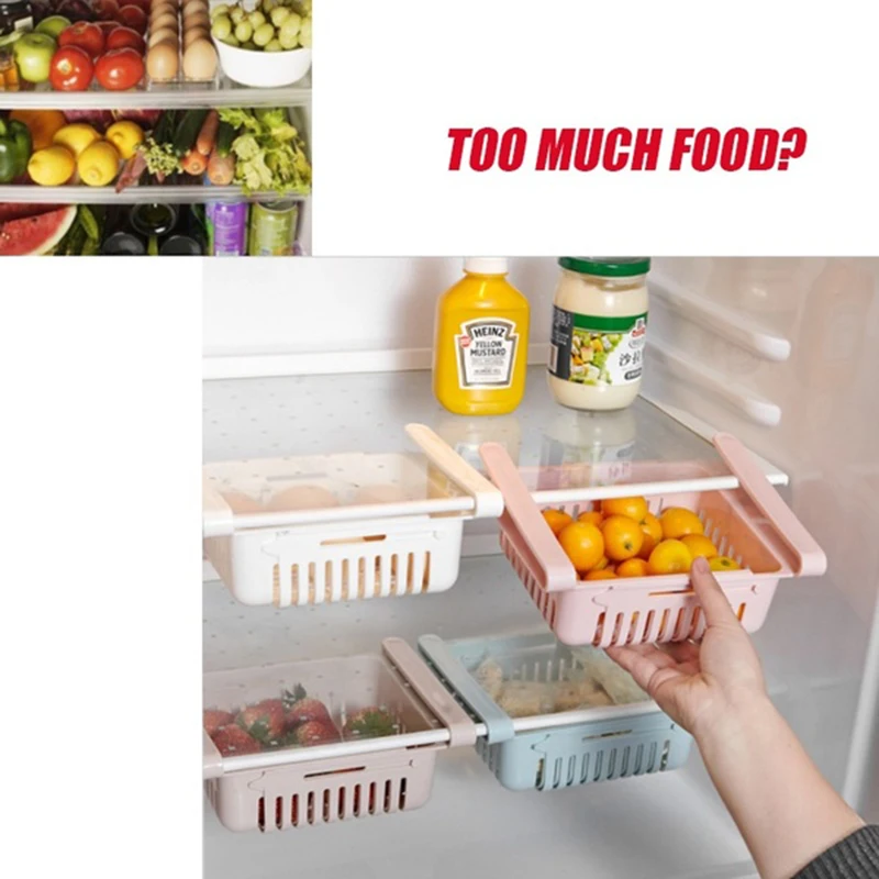 Кухонный Органайзер Регулируемый рефрижератор шкаф для хранения полка