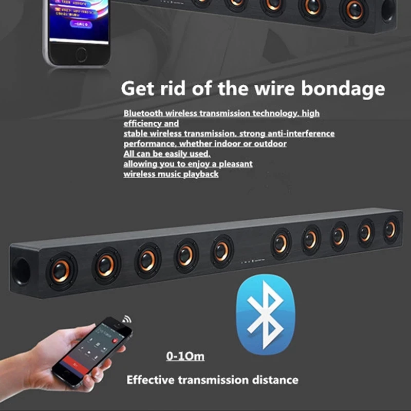 Домашний высокомощный беспроводной Bluetooth деревянный шепот D90 полный диапазон 8