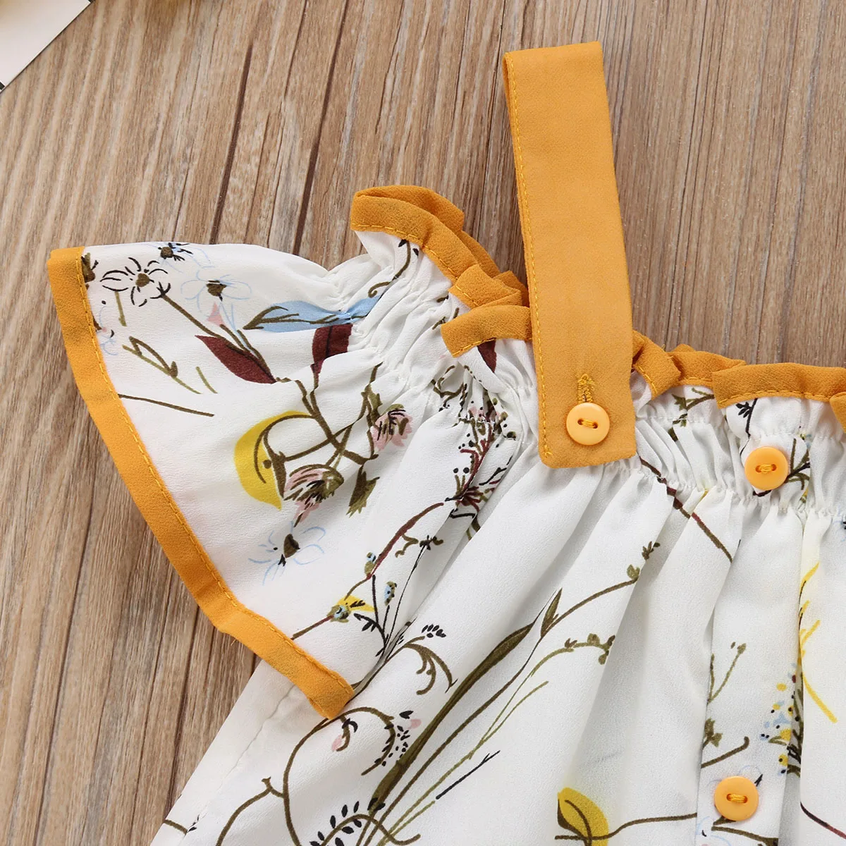 Комплект одежды из 2 предметов для маленьких девочек короткий топ на бретельках с