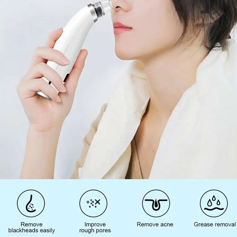 

5 in 1 Electric Blackhead Removal Suction Instrument Hot Compress Face Pore Cleaner Skin Tag Removal