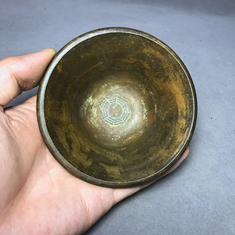 

LAOJUNLU Imitation Antique Brass Yin And Yang Gossip Bowls Four Big Beasts Copper Bowls Pen Wash Feng Shui Ornaments Imitation