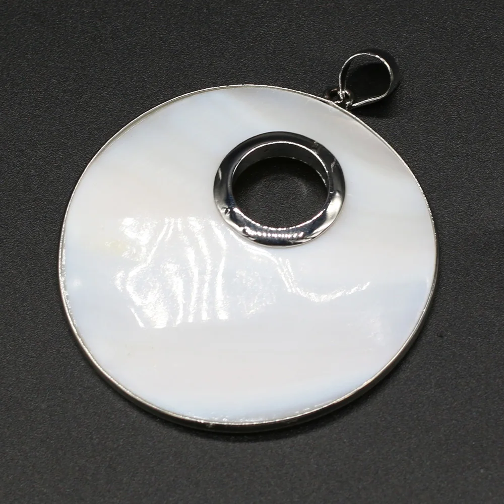 

Natural White Shell Pendants Round Polishing High Quality Shell for Tribe Necklace Earrings Jewelry Making Diy Women gifts