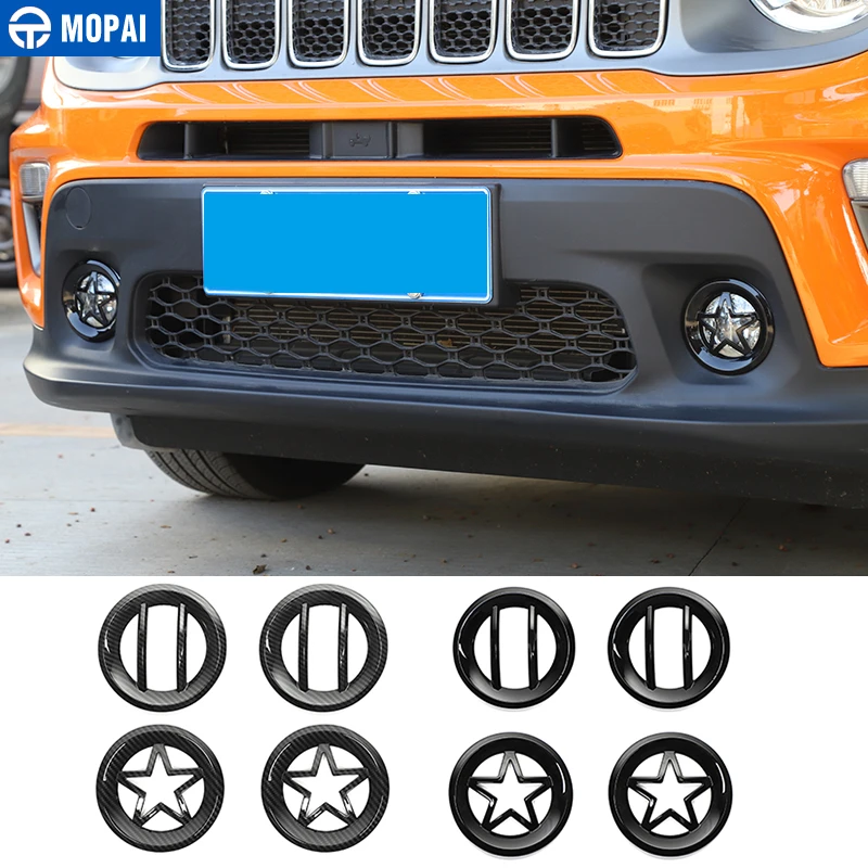 MOPAI колпаки лампы для Jeep Renegade 2019 + Автомобильный передний противотуманный светильник декоративная крышка для Jeep Renegade 2019 + аксессуары - изображение