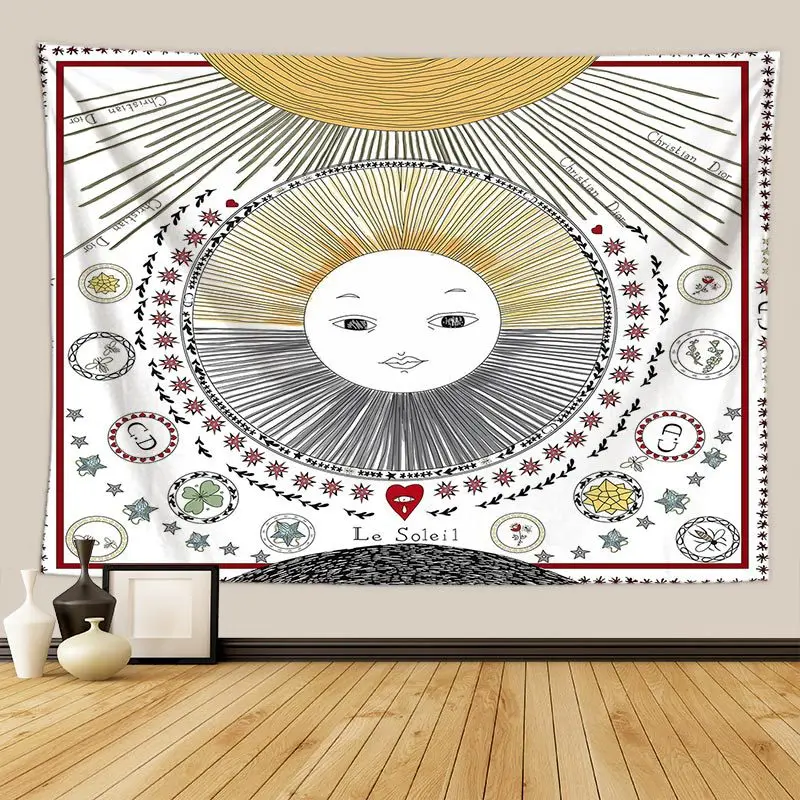 Пять звезд настенный гобелен с индийской мандалой Настенный декор тканые